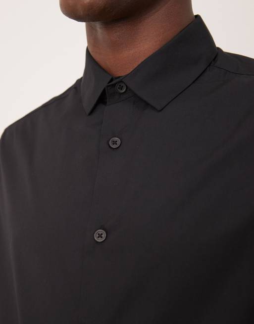 ASOS DESIGN – Svart skjorta i regular fit, 3 av 4