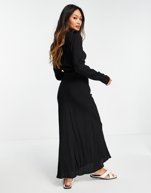 ASOS DESIGN – Svart skjortklänning i midilängd med utskurna detaljer, 2 av 4