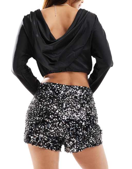 ASOS DESIGN – Svart skorts med paljetter, 3 av 5