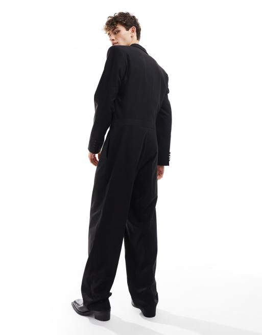 ASOS DESIGN – Svart smoking-jumpsuit med fyrkantiga axlar, 3 av 5