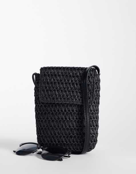 ASOS DESIGN – Svart, stickad axelremsväska - view 1