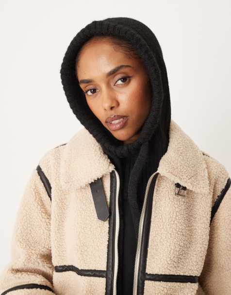 ASOS DESIGN – Svart, stickad huva - view 1