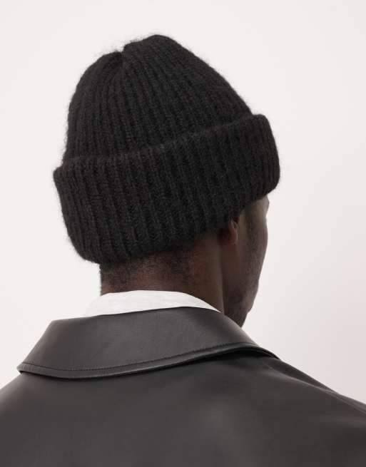 ASOS DESIGN – Svart, stickad mössa, 2 av 3