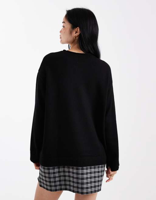 ASOS DESIGN – Svart, stickad tröjklänning, 2 av 4