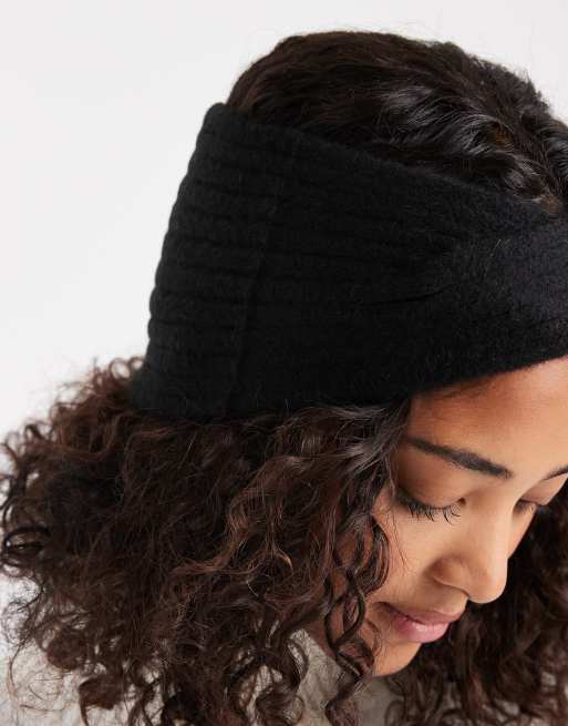 ASOS DESIGN – Svart, stickat hårband med korsad design, 3 av 3