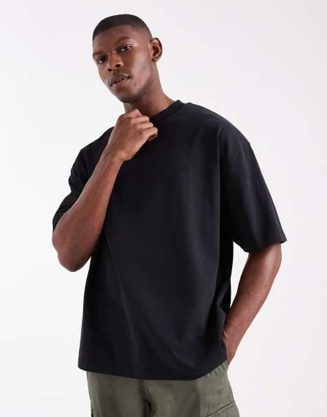 ASOS DESIGN – Svart, superkraftig t-shirt i oversize - view 1