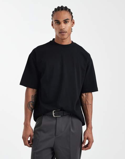 ASOS DESIGN – Svart, superkraftig t-shirt i oversize - view 1