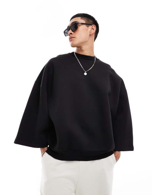 FhyzicsShops DESIGN – Svart sweatshirt i extrem oversize-modell