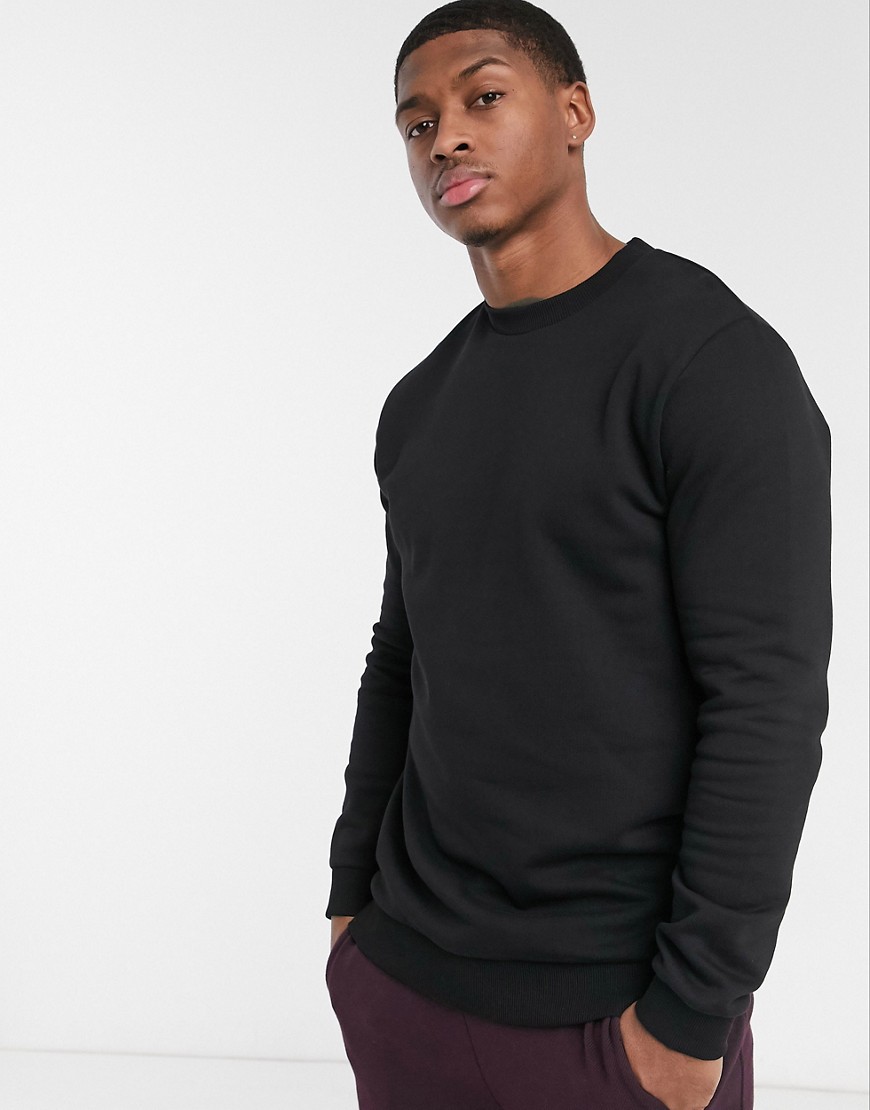 ASOS DESIGN – Svart sweatshirt i longline-modell