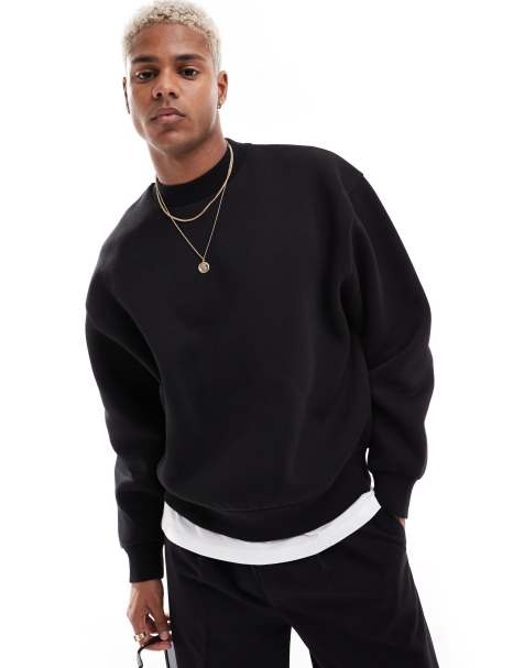 ASOS DESIGN – Svart sweatshirt i oversize med boxig passform - view 1
