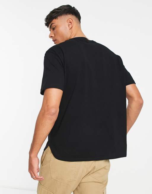 ASOS DESIGN – Svart t-shirt i lång avslappnad modell med rundad nederkant, 2 av 4