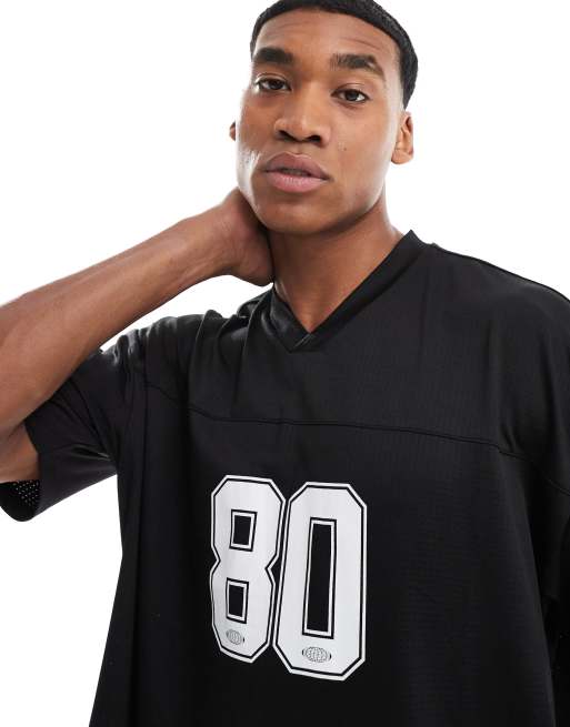 ASOS DESIGN – Svart t-shirt i mesh med boxig oversize-passform och sportigt tryck , 2 av 4