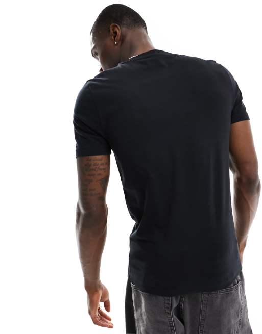 ASOS DESIGN – Svart t-shirt i muscle fit med text på bröstet, 4 av 4