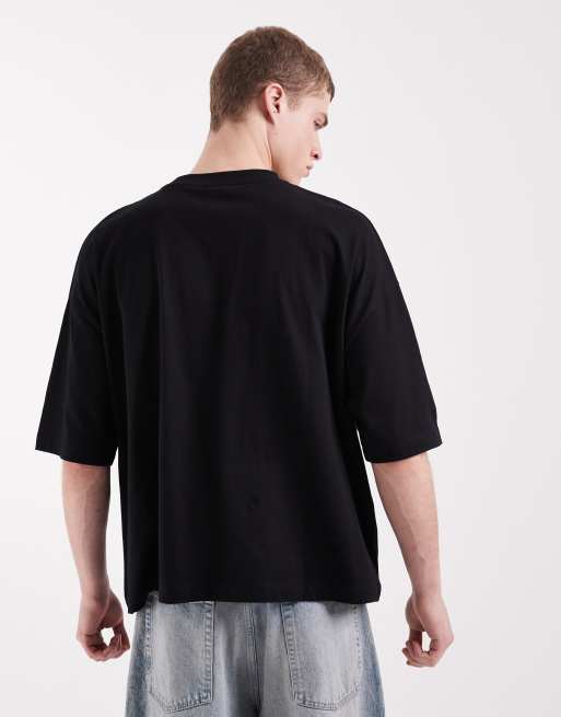 ASOS DESIGN – Svart t-shirt i oversize med boxig passform och frukttryck, 3 av 5