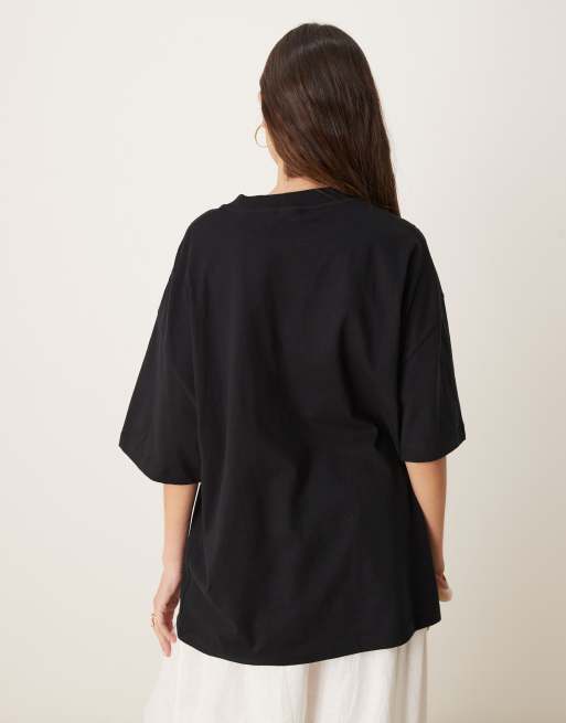 ASOS DESIGN – Svart t-shirt i oversize med Havana- och apelsintryck, 3 av 4