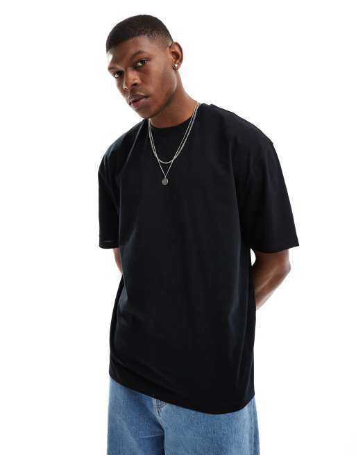 ASOS DESIGN – Svart t-shirt i oversize med landskapstryck baktill, 3 av 4