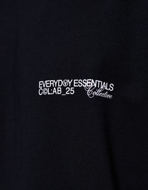 ASOS DESIGN – Svart t-shirt i oversize med långa ärmar och texttryck framtill, 5 av 5