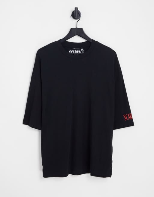 ASOS DESIGN – Svart t-shirt i oversize med Scarface-tryck, 2 av 4