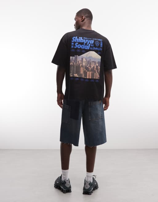 ASOS DESIGN – Svart t-shirt i oversize med Shibuya-tryck, 3 av 5