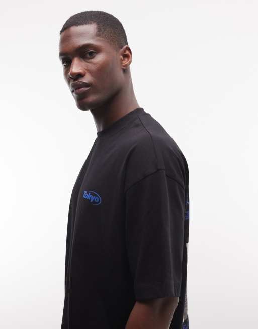ASOS DESIGN – Svart t-shirt i oversize med Shibuya-tryck, 5 av 5