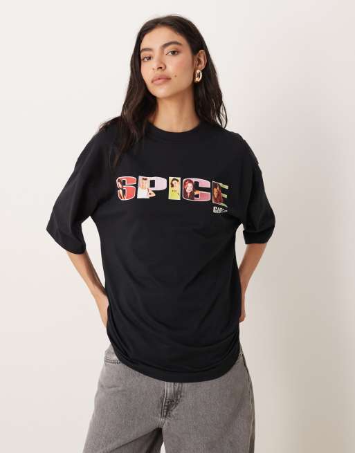 ASOS DESIGN – Svart t-shirt i oversize med Spice Girls Posh-tryck, 2 av 4