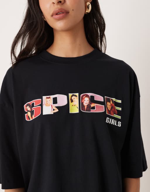 ASOS DESIGN – Svart t-shirt i oversize med Spice Girls Posh-tryck, 4 av 4