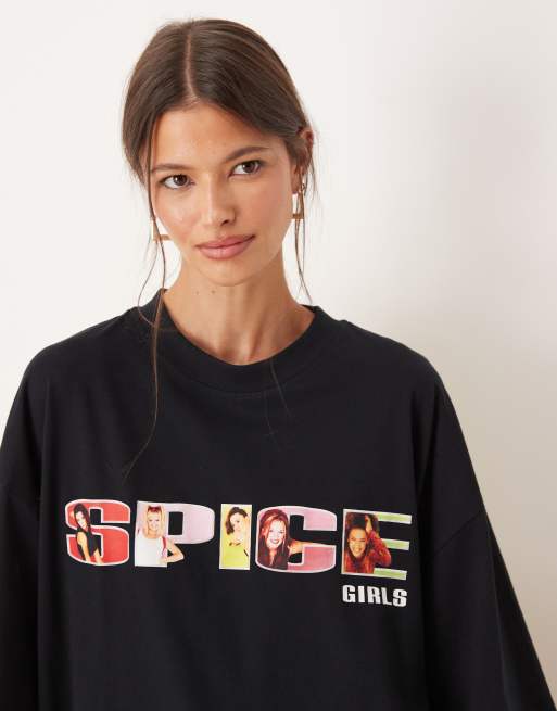 ASOS DESIGN – Svart t-shirt i oversize med Spice Girls Scary-tryck, 2 av 4