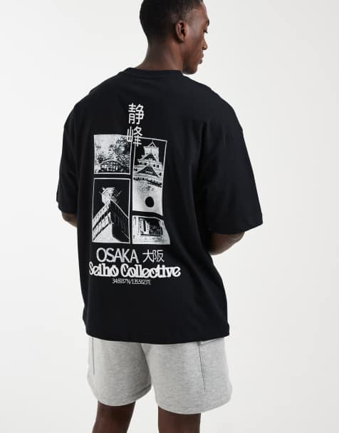 ASOS DESIGN – Svart t-shirt i oversize med stadstryck - view 1