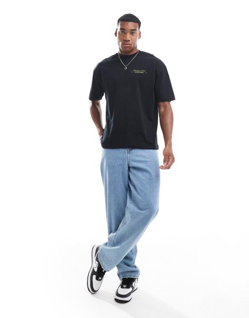 ASOS DESIGN – Svart t-shirt i oversize med tennistryck baktill, 2 av 4