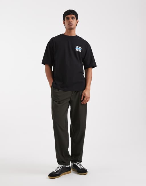 ASOS DESIGN – Svart t-shirt i oversize med texttryck, 4 av 5