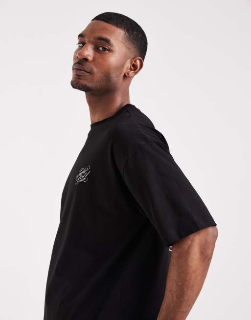 ASOS DESIGN – Svart t-shirt i oversize med texttryck  , 4 av 5