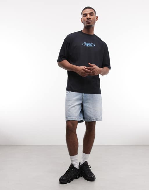 ASOS DESIGN – Svart t-shirt i oversized fit med bubbligt 'Ocean Drive'-tryck, 3 av 5