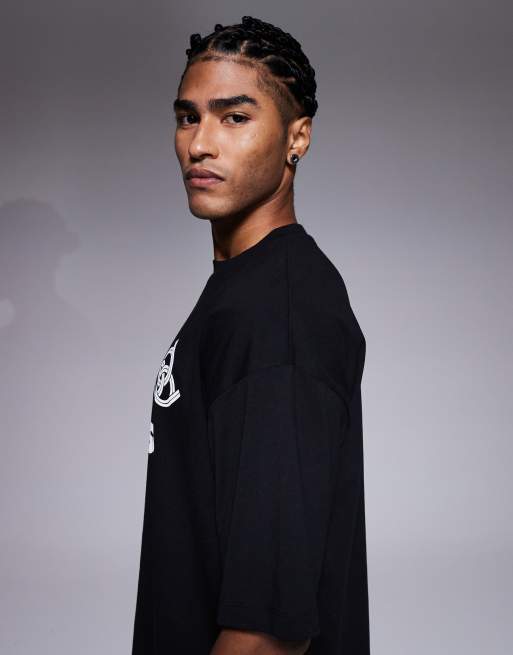 ASOS DESIGN – Svart t-shirt i oversized fit med fotbollstryck , 4 av 5