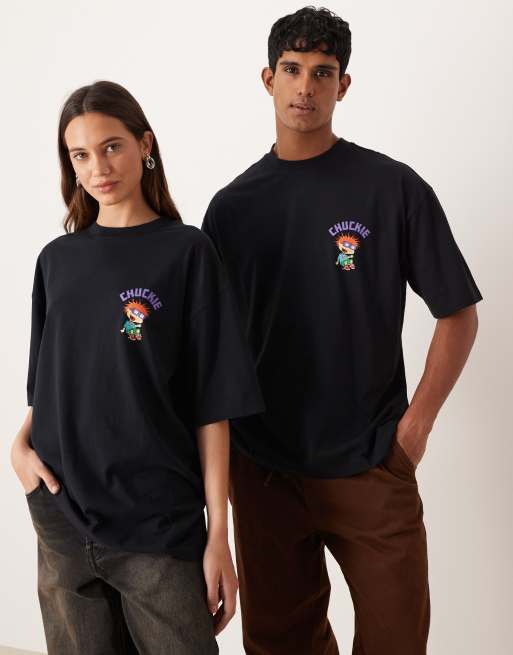 ASOS DESIGN – Svart t-shirt i unisex-modell och oversize med Rugrats-tryck, 3 av 4