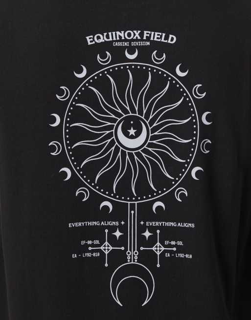 ASOS DESIGN – Svart t-shirt med stjärnhimmelstryck baktill, 5 av 5