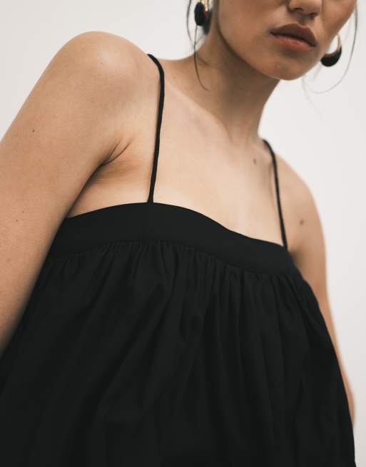 ASOS DESIGN – Svart topp med halterneck och ballongfåll, 4 av 4