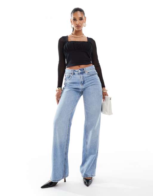 ASOS DESIGN – Svart topp med meshärm och fyrkantig halsringning, 2 av 4