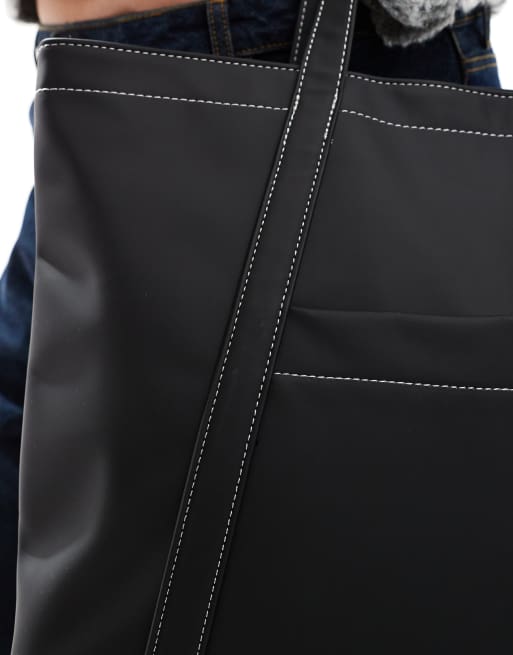 ASOS DESIGN – Svart toteväska med laptopfack, tål lättare regn, 3 av 4