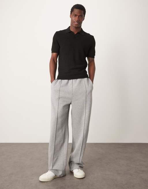 ASOS DESIGN – Svart, tunn, stickad pikétröja med melerad struktur och boxig passform, 4 av 4