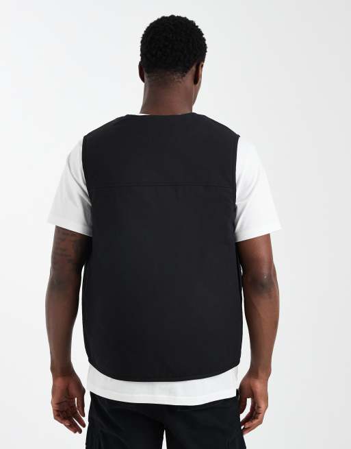 ASOS DESIGN – Svart, vadderad cargoväst med quiltad design, 3 av 5