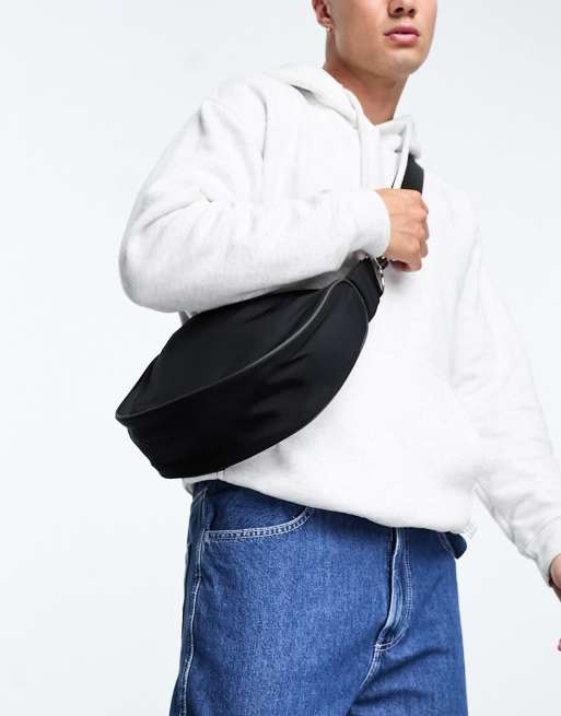 ASOS DESIGN – Svart väska med axelrem och kantränder, 3 av 4