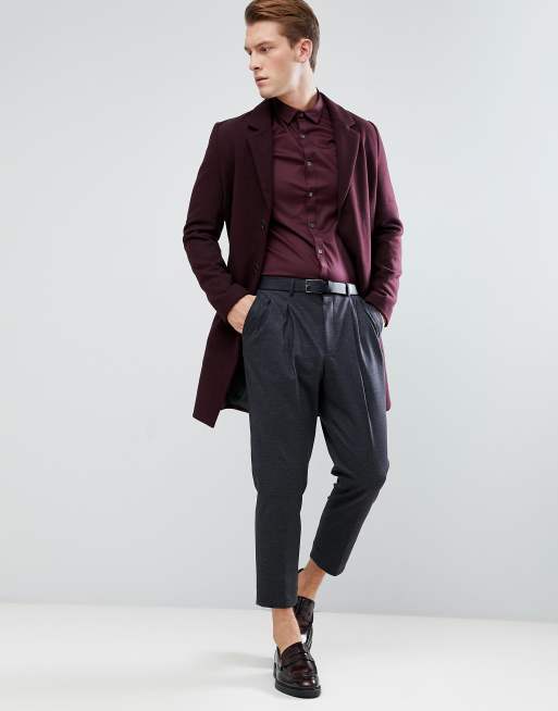 ASOS DESIGN –  Svart/vinröd satinskjorta med smal passform i flerpack, 4 av 4