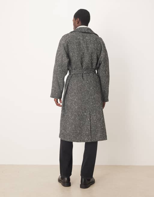 ASOS DESIGN – Svart ytterrock i ylleliknande tyg och extrem oversize modell, 3 av 5