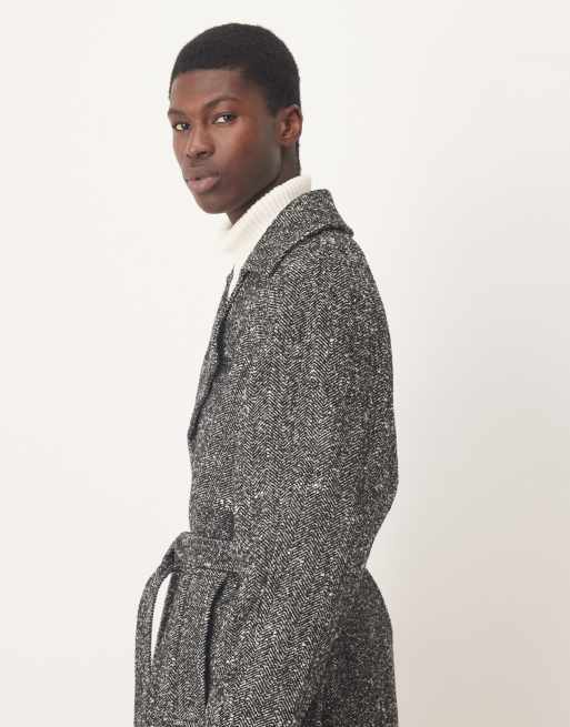 ASOS DESIGN – Svart ytterrock i ylleliknande tyg och extrem oversize modell, 4 av 5