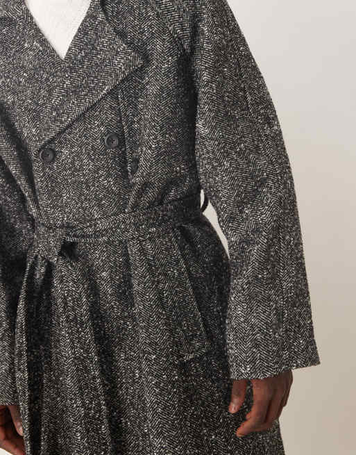 ASOS DESIGN – Svart ytterrock i ylleliknande tyg och extrem oversize modell, 5 av 5