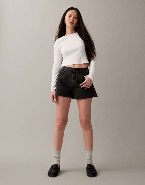 ASOS DESIGN – Svarta a-linjeformade jeansshorts - view 1