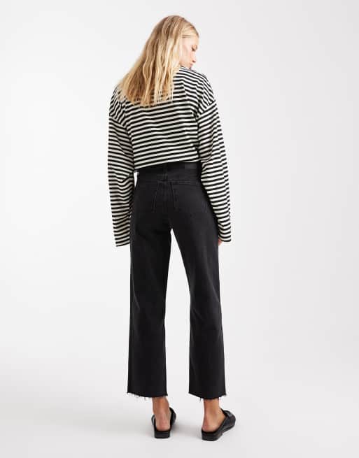 ASOS DESIGN – Svarta, ankellånga jeans med raka ben och bekväm stretch , 2 av 5