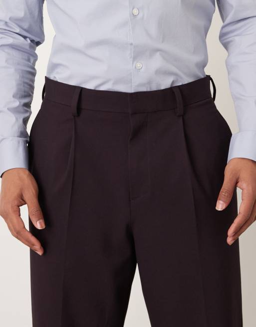 ASOS DESIGN – Svarta, avslappnade finbyxor med avsmalnande passform och veck, 5 av 5