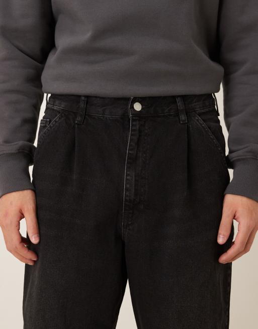 ASOS DESIGN – Svarta, avsmalnande jeans i oversize med veck, del av set, 5 av 5