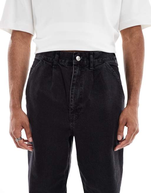 ASOS DESIGN – Svarta avsmalnande jeans med avslappnad passform, 4 av 5